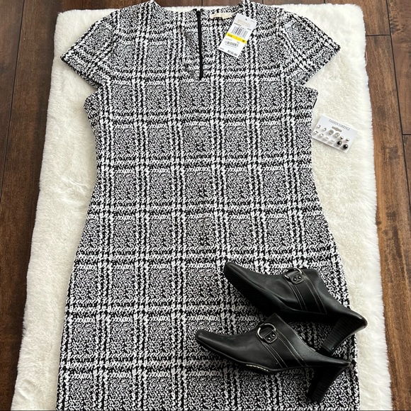 Michael Kors Jacquard Sheath Dress Size M Black and White  NWT - Picture 8 of 16